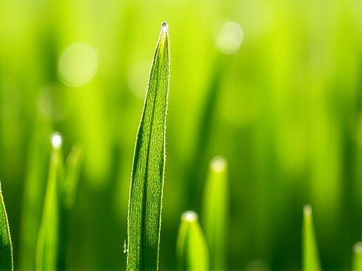Close up inspection of healthy St. Augustine grass